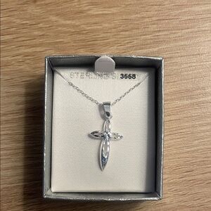 Elegant Silver Cross Pendant Necklace
